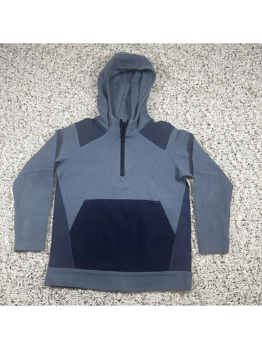 Old Navy Kids 1/4 Zip Hoodie Size S 6-7 Blue Long Sleeve Pullover Sweatshirt
